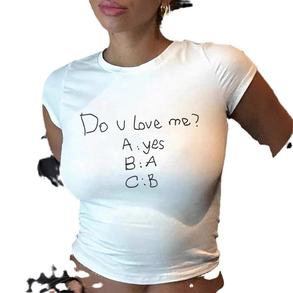 Women's Functional T-Shirt with Creative Lettering