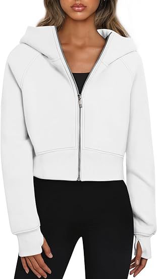 Women's Comfortable Short Sleeve Zip-Up Hoodie