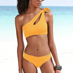 Women's Asymmetrical Bikini with Fashionable Cut-Outs