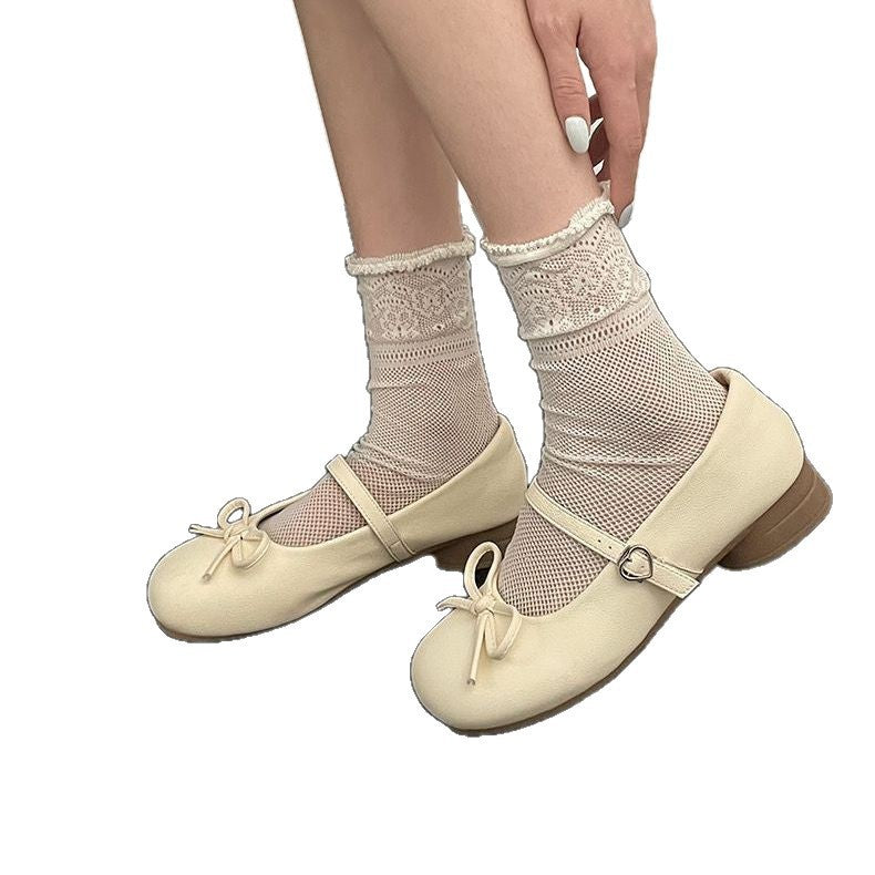 Women's Ballet Flats with Decorative Bow and Comfort Sole