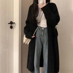 Women's Cozy Oversized Cardigan with Puff Sleeves