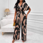 Women's Jumpsuit with Wide Sleeves and Elegant Belt