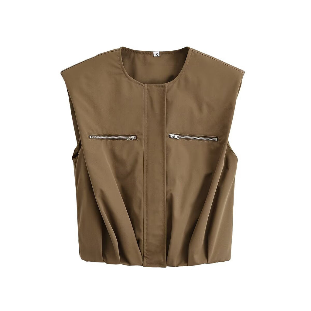 Women's Cargo Pants with Side Pockets and Zipper Details