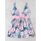 Women's Swim Dress with Floral Patterns and Flattering Cut