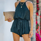 Women's Airy Jumpsuit with Playful Cut and Waist Drawstring