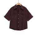 Women's Short Sleeve Shirt with Patch Pockets and Modern Cut