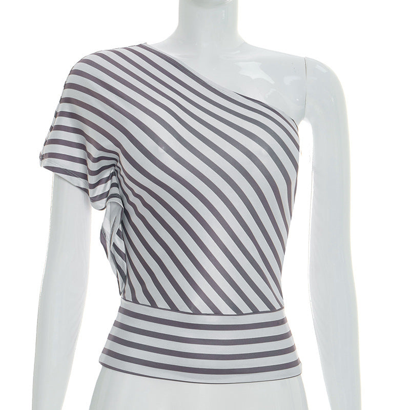 Women's Asymmetrical Tank Top with Sport Stripes