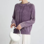Elegant Chunky Knit Sweater with Artistic Design