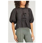 Leopard Print Short-Sleeve Blouse with Playful Ruffles