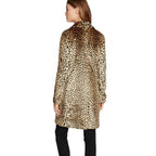 Women's Fashionable Faux Fur Coat in Vibrant Leopard Print