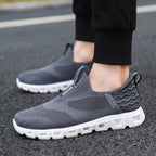 Women's Breathable Slip-On Sneakers with Elastic Knit Upper and Non-Slip Sole