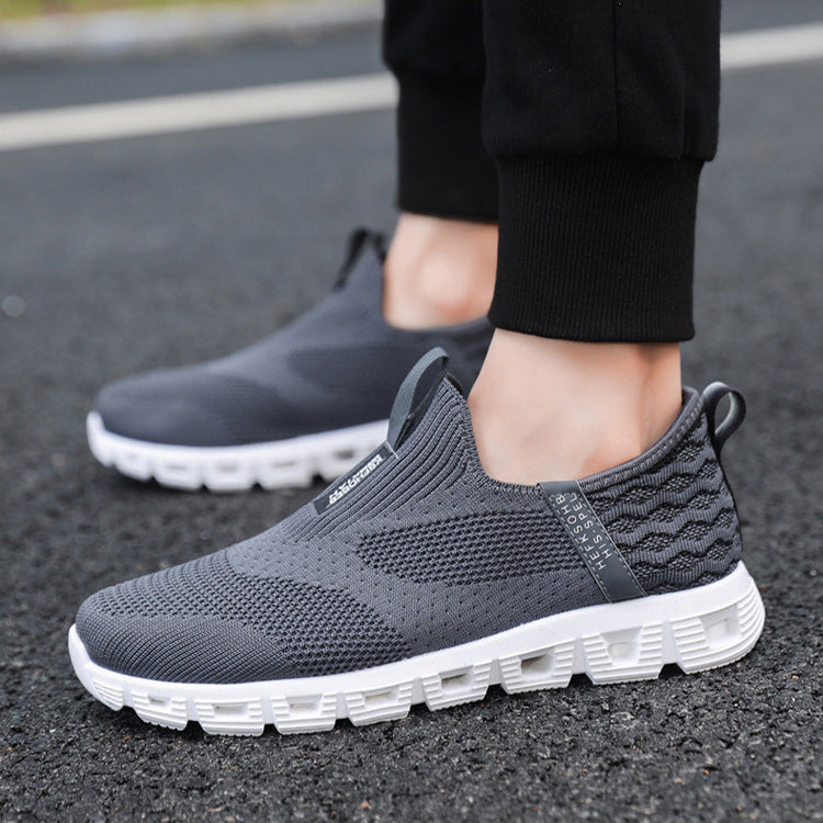 Women's Breathable Slip-On Sneakers with Elastic Knit Upper and Non-Slip Sole