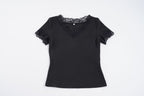 Women's Elegant Lace V-Neck Short-Sleeve T-Shirt