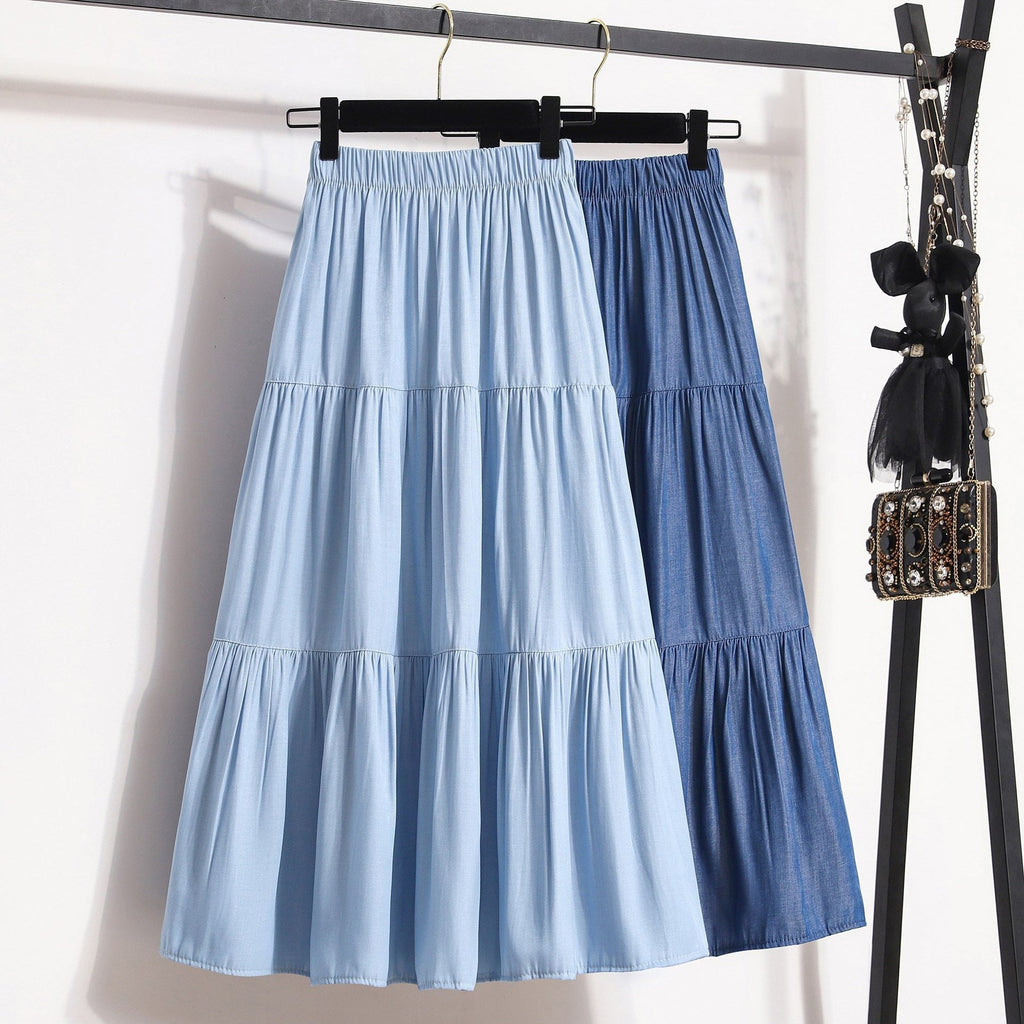 Women's Casual Vintage-Style Midi Skirt