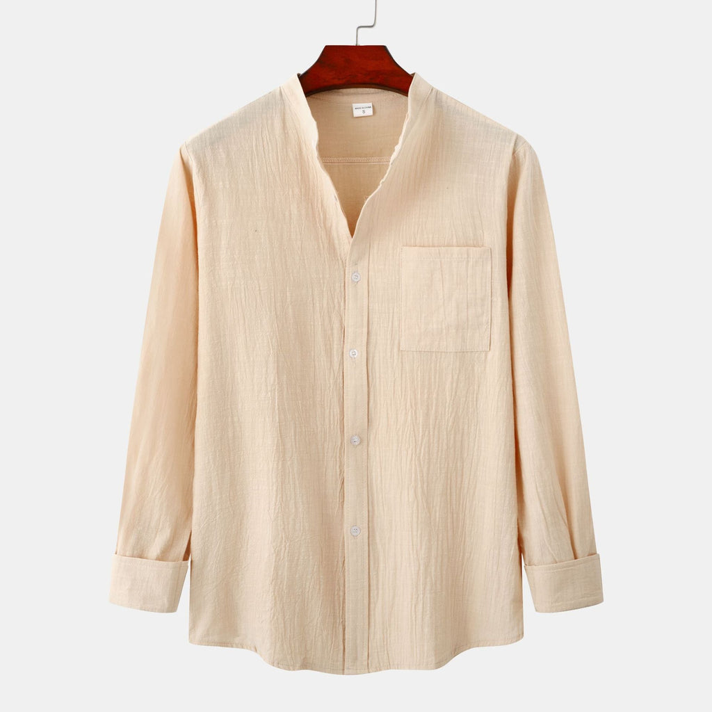 Women's Long-Sleeve Shirt with Henley Collar