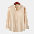 Women's Long-Sleeve Shirt with Henley Collar
