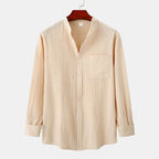 Women's Long-Sleeve Shirt with Henley Collar