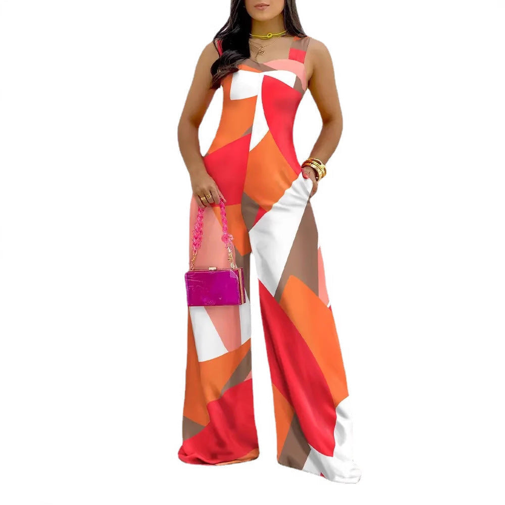 Women's Floral Print Wide-Leg Jumpsuit