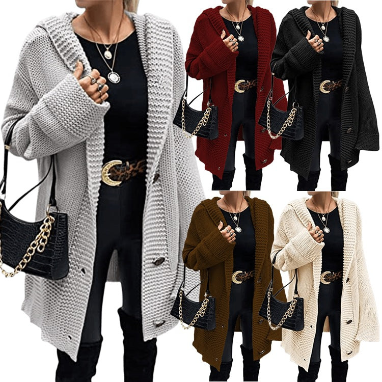 Women's Oversized Chunky Knit Cardigan with Pockets
