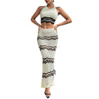 Elegant Cropped Top and Maxi Skirt Set