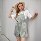Women's Striped Jumpsuit with Adjustable Waist