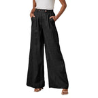 Women's Elegant High-Waisted Linen Trousers