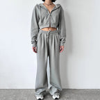 Women's Cropped Hoodie and Comfortable High-Waisted Joggers
