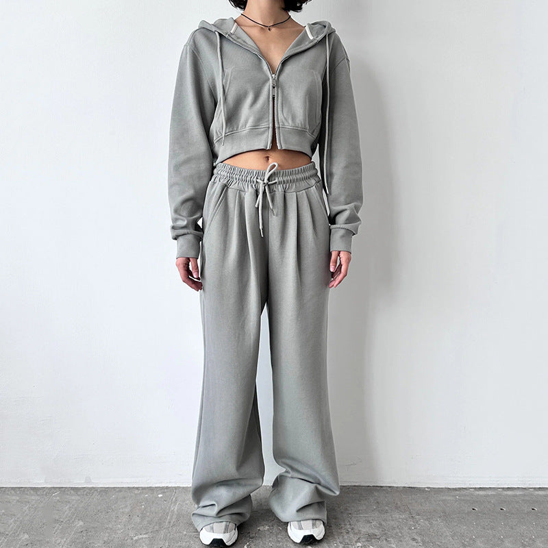 Women's Cropped Hoodie and Comfortable High-Waisted Joggers
