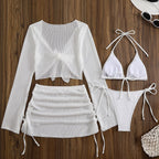 Women's Swimsuit Set with Mesh Design and Adjustable Details