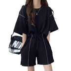 Women's Casual Set with Relaxed Cut and Elastic Waistband