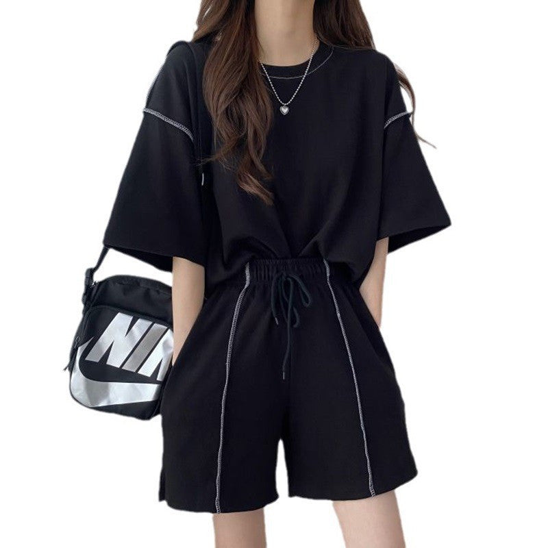 Women's Casual Set with Relaxed Cut and Elastic Waistband