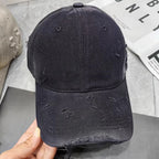 Men's Distressed Denim Baseball Cap