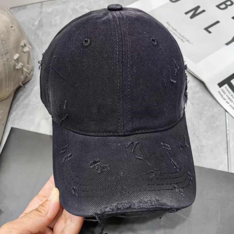Men's Distressed Denim Baseball Cap