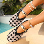 Women's Ballet Flats with Elegant Bow and Breathable Upper
