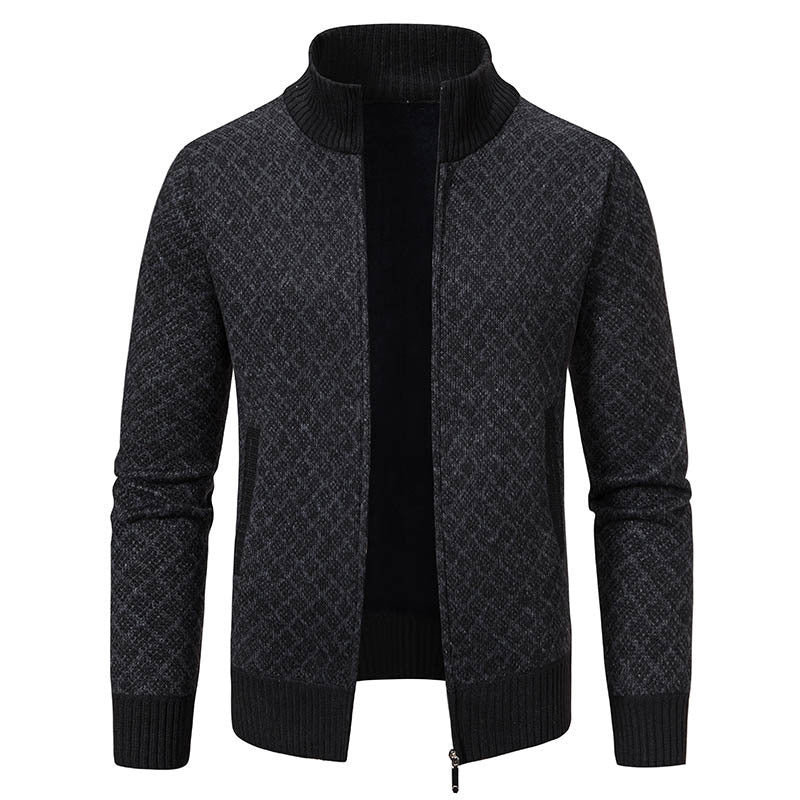 Women's Elegant Cardigan with Stand-Up Collar