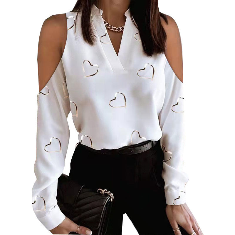 Women's Off-the-Shoulder Blouse with Floral Print