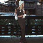 Women's Casual Lounge Set with Crop Top and Wide-Leg Pants