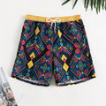 Women's Swim Trunks with Elastic Waist and Geometric Pattern