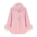 Elegant Women's Faux Fur Jacket with Glamorous Button Details