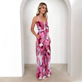 Elegant Women's Floral Jumpsuit with Adjustable Spaghetti Straps