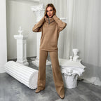 Women's Comfortable Sweat Set with High Collar