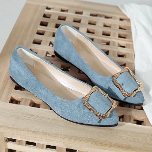 Women's Ballet Flats with Elegant Decorative Buckle