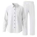 Women's Comfortable Lounge Set with Oversized Shirt and Elastic Drawstring Trousers