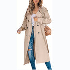 Elegant Oversized Trench Coat with Waist Belt