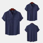 Women's Short-Sleeve Shirt with Practical Chest Pockets and Casual Structure