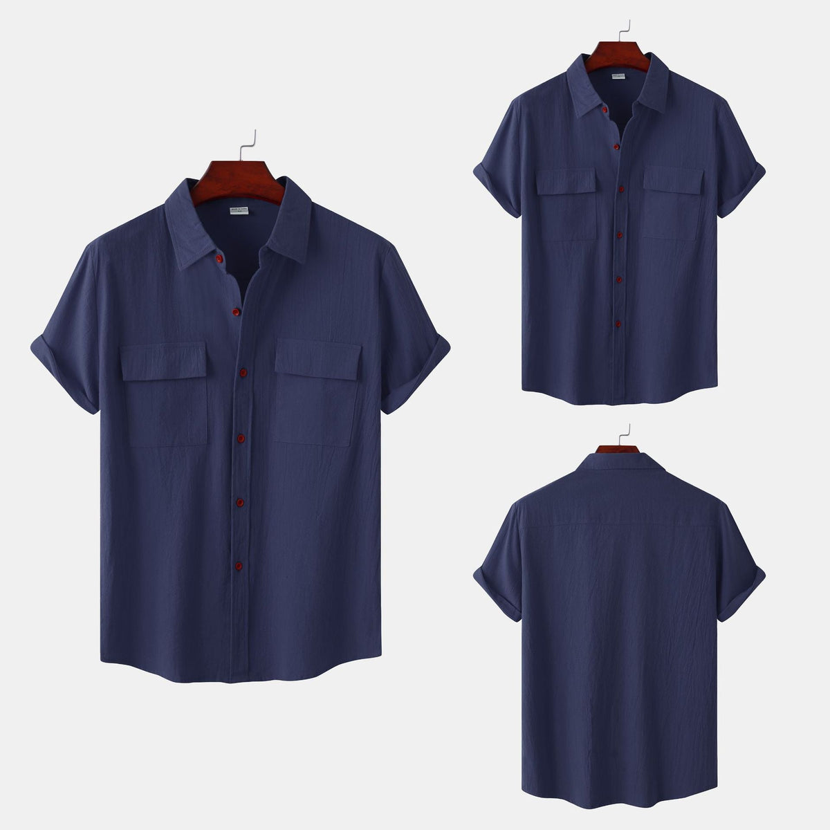 Women's Short-Sleeve Shirt with Practical Chest Pockets and Casual Structure
