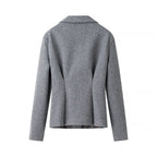Elegant Women's Blazer and Skirt Ensemble with Textured Design