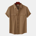 Women's Short-Sleeve Shirt with Practical Chest Pockets and Casual Structure