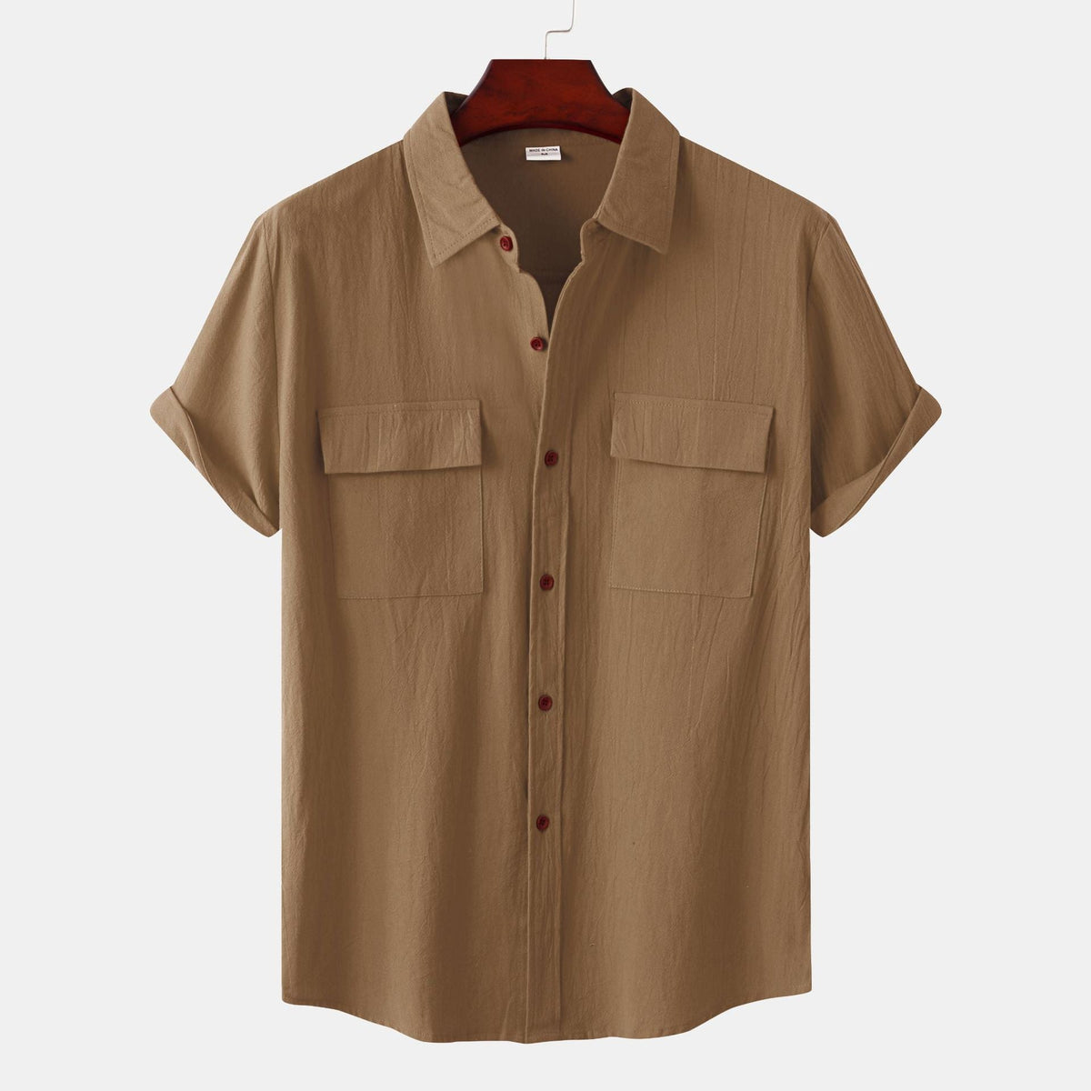 Women's Short-Sleeve Shirt with Practical Chest Pockets and Casual Structure