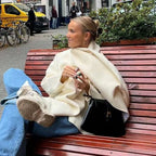 Women's Elegant Oversized Jacket with Voluminous Collar